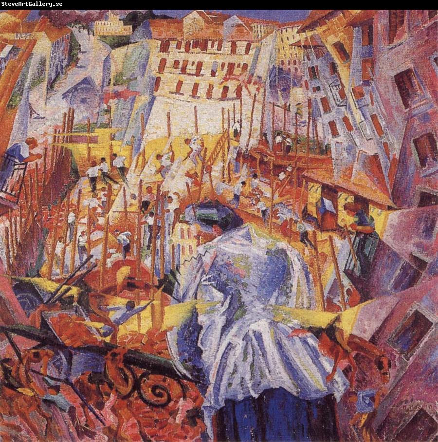 Umberto Boccioni The Noise of the Street Enters the House